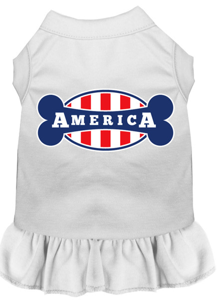 Bonely In America Screen Print Dress - White