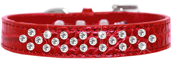 Sprinkles Clear Jewel Croc Dog Collar - Red