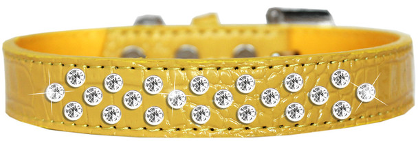 Sprinkles Clear Jewel Croc Dog Collar -Yellow