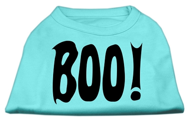 Boo! Screen Print Dog Shirts - Aqua
