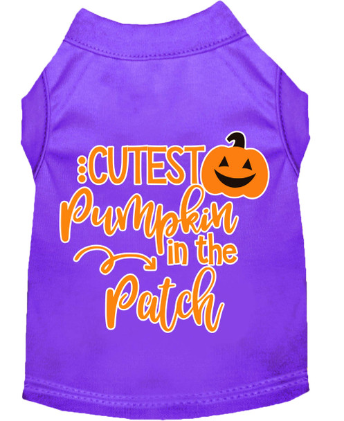 Cutest Pumpkin In The Patch Screen Print Dog Shirt - Purple