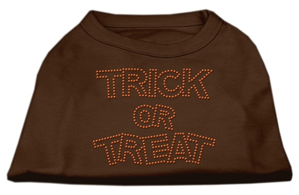 Trick Or Treat Rhinestone Shirts - Brown