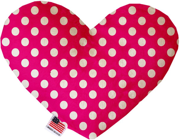 Hot Pink Swiss Dots Canvas Heart Dog Toy, 2 Sizes