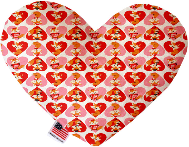 Foxy Love Canvas Heart Dog Toy, 2 Sizes