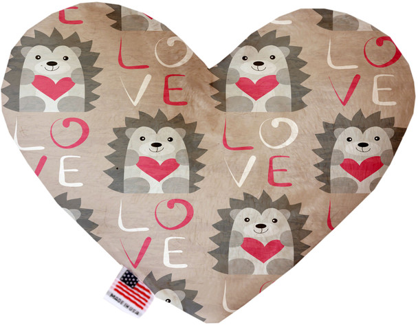 Hedgehog Love Canvas Heart Dog Toy, 2 Sizes