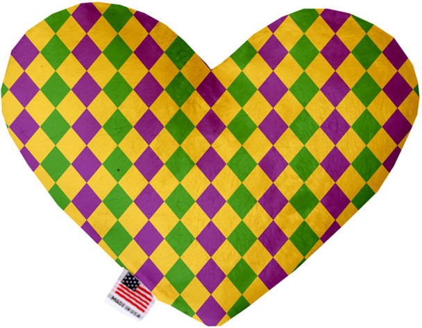 Mardi Gras Diamonds Canvas Heart Dog Toy, 2 Sizes