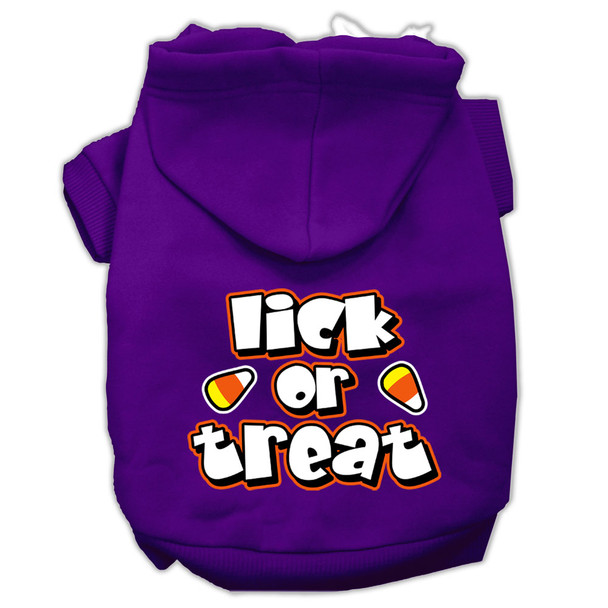 Lick Or Treat Screen Print Pet Hoodies - Purple