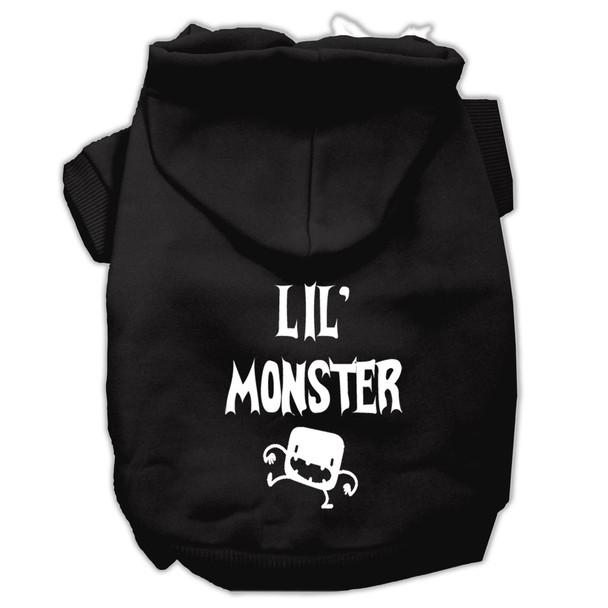 Lil Monster Screen Print Pet Hoodies - Black