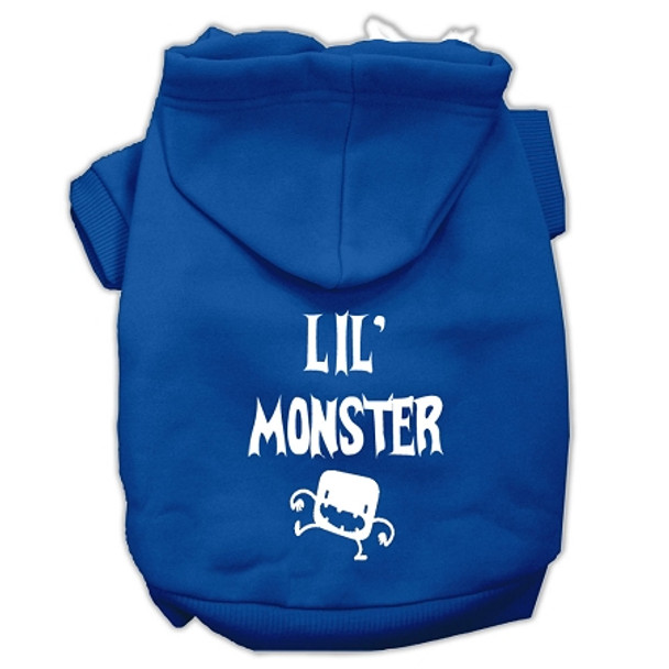 Lil Monster Screen Print Pet Hoodies - Blue