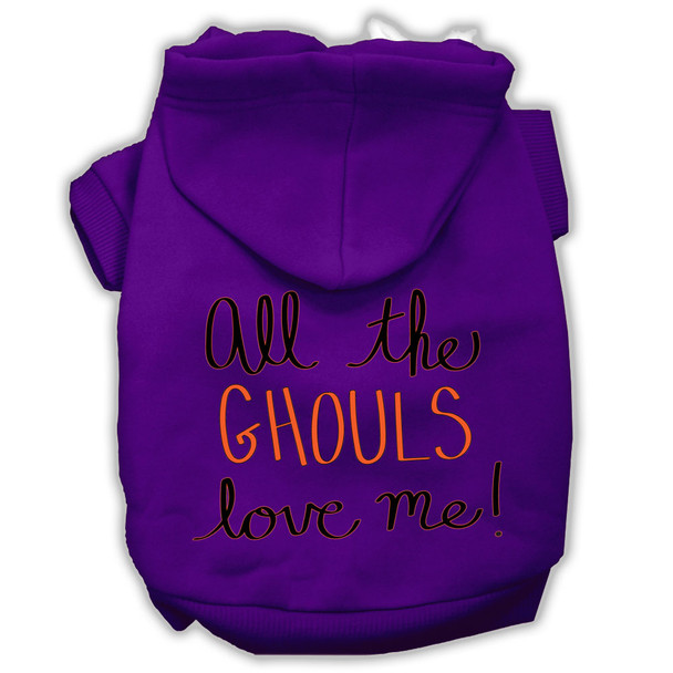 All The Ghouls Screenprint Dog Hoodie - Purple