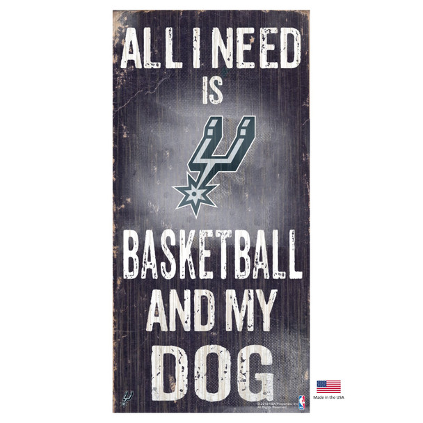 San Antonio Spurs Distressed Basketball And My Dog Sign