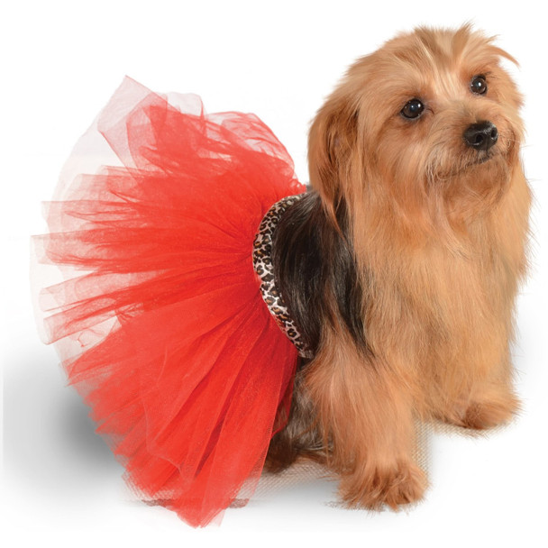 Red Leopard Tutu Pet Costume