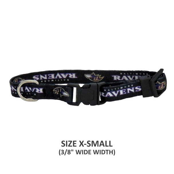 Baltimore Ravens Pet Nylon Collar - XS