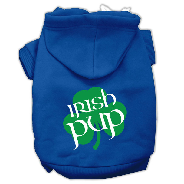 Irish Pup Screen Print Pet Hoodies - Blue