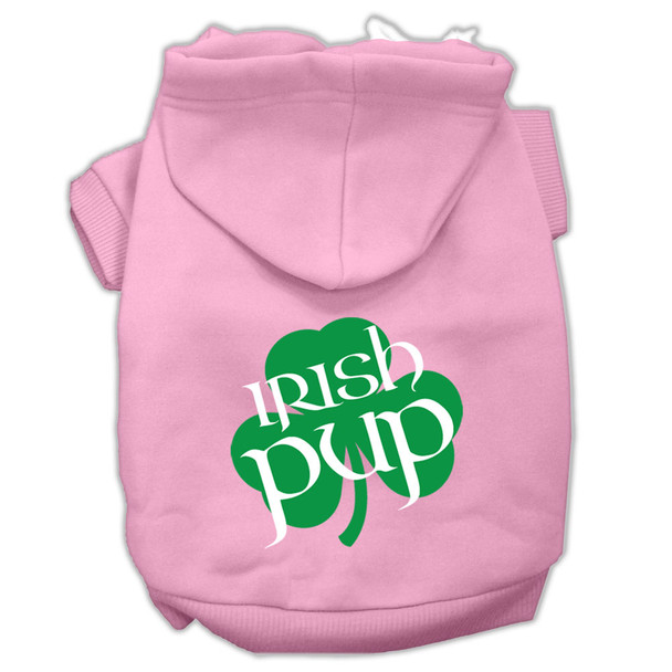 Irish Pup Screen Print Pet Hoodies - Light Pink