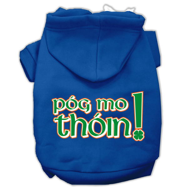 Pog Mo Thoin Screen Print Pet Hoodies - Blue