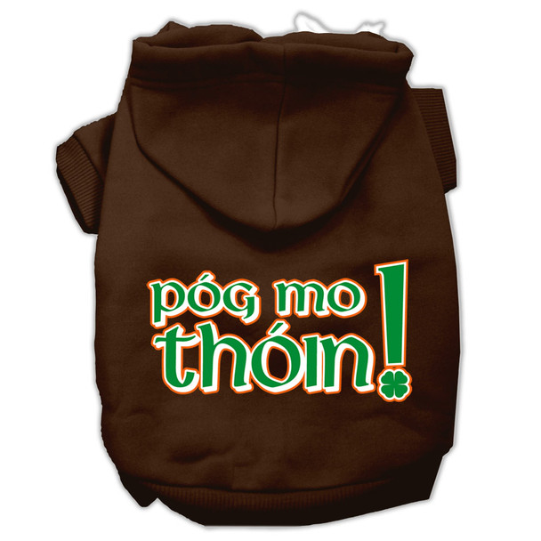 Pog Mo Thoin Screen Print Pet Hoodies - Brown