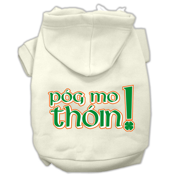Pog Mo Thoin Screen Print Pet Hoodies - Cream
