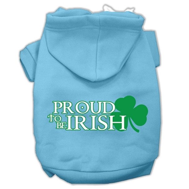 Proud To Be Irish Screen Print Pet Hoodies - Baby Blue