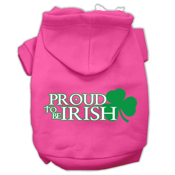 Proud To Be Irish Screen Print Pet Hoodies - Bright Pink