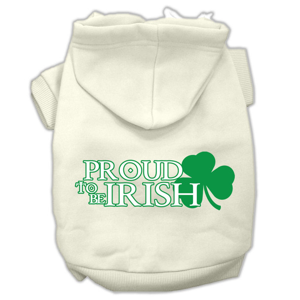 Proud To Be Irish Screen Print Pet Hoodies - Cream