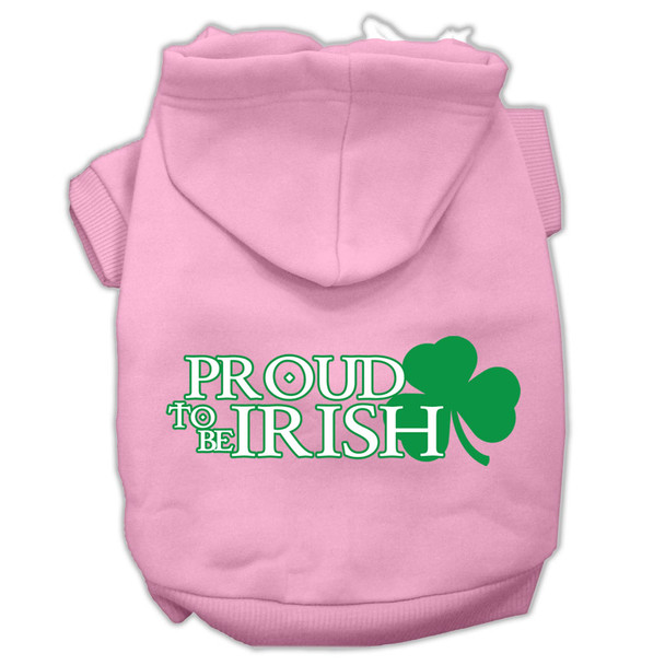 Proud To Be Irish Screen Print Pet Hoodies - Light Pink
