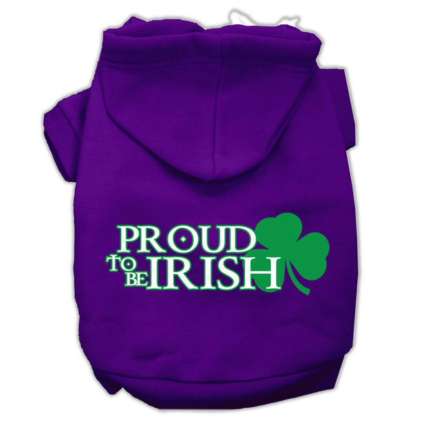 Proud To Be Irish Screen Print Pet Hoodies - Purple