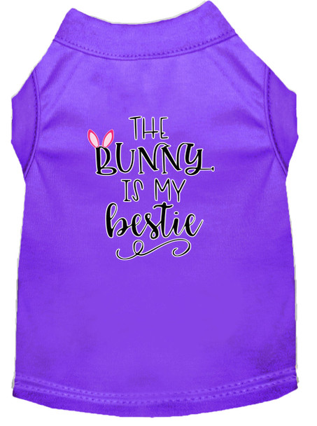 Bunny Is My Bestie Screen Print Dog Shirt - Purple