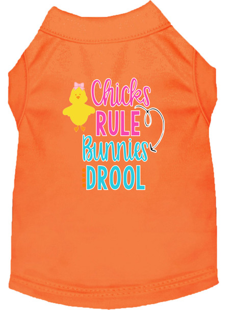 Chicks Rule Screen Print Dog Shirt - Orange