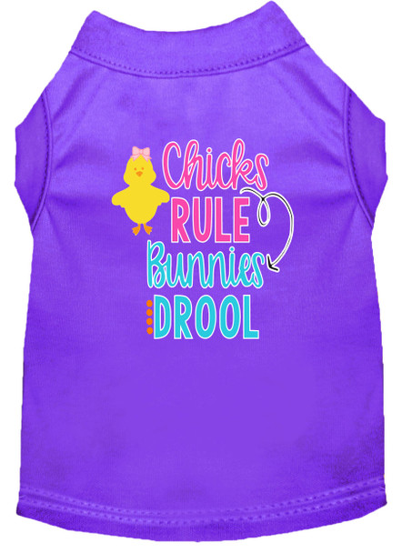 Chicks Rule Screen Print Dog Shirt - Purple