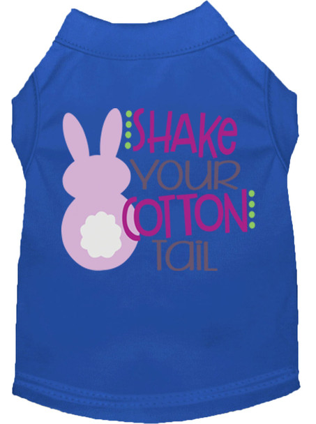Shake Your Cotton Tail Screen Print Dog Shirt - Blue