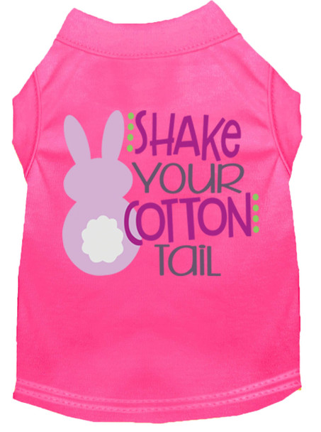 Shake Your Cotton Tail Screen Print Dog Shirt - Bright Pink