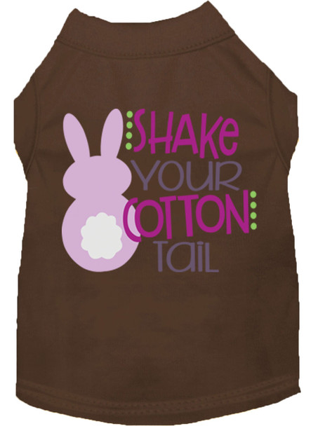 Shake Your Cotton Tail Screen Print Dog Shirt - Brown