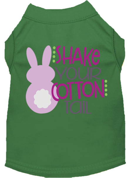 Shake Your Cotton Tail Screen Print Dog Shirt - Green