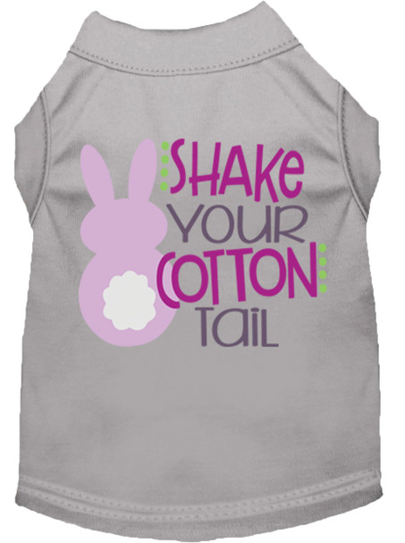 Shake Your Cotton Tail Screen Print Dog Shirt - Grey