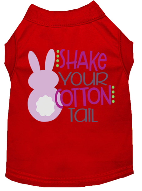 Shake Your Cotton Tail Screen Print Dog Shirt - Red