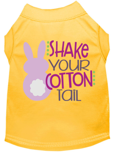 Shake Your Cotton Tail Screen Print Dog Shirt - Yellow