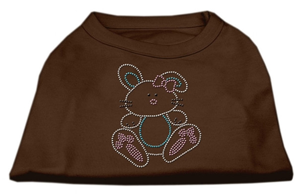Bunny Rhinestone Dog Shirt - Brown