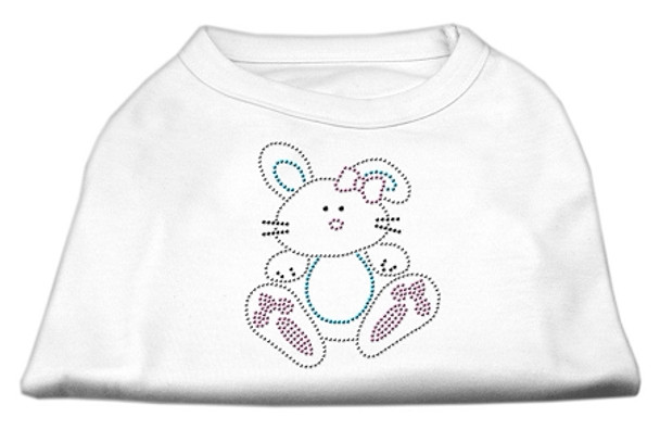 Bunny Rhinestone Dog Shirt - White