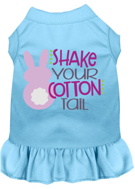 Shake Your Cotton Tail Screen Print Dog Dress - Baby Blue