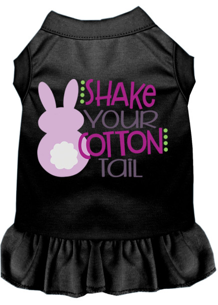 Shake Your Cotton Tail Screen Print Dog Dress - Black