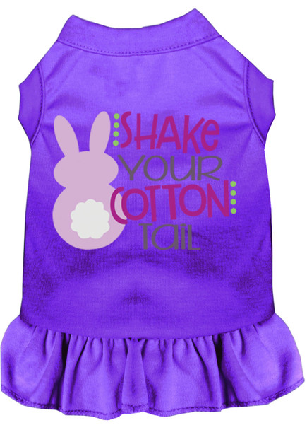 Shake Your Cotton Tail Screen Print Dog Dress - Purple