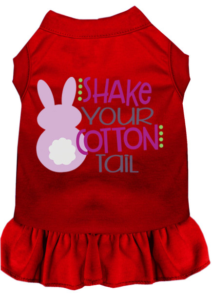 Shake Your Cotton Tail Screen Print Dog Dress - Red