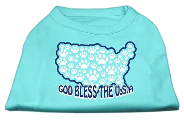 God Bless Usa Screen Print Shirts - Aqua