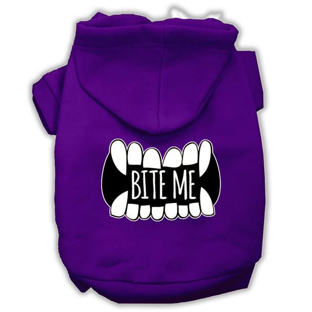 Bite Me Screenprint Dog Hoodie - Purple