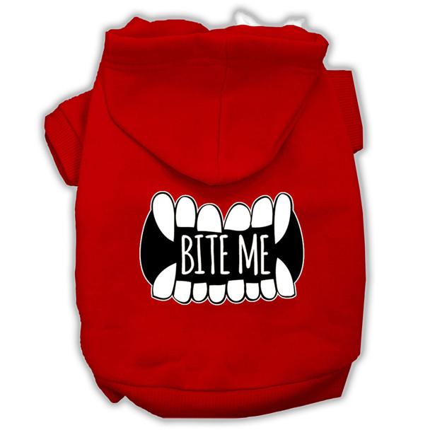 Bite Me Screenprint Dog Hoodie - Red