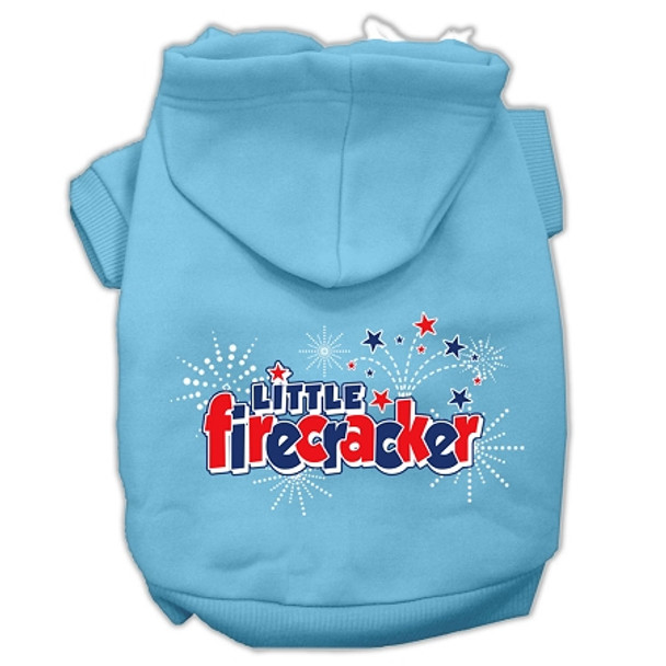 Little Firecracker Screen Print Pet Hoodies - Baby Blue