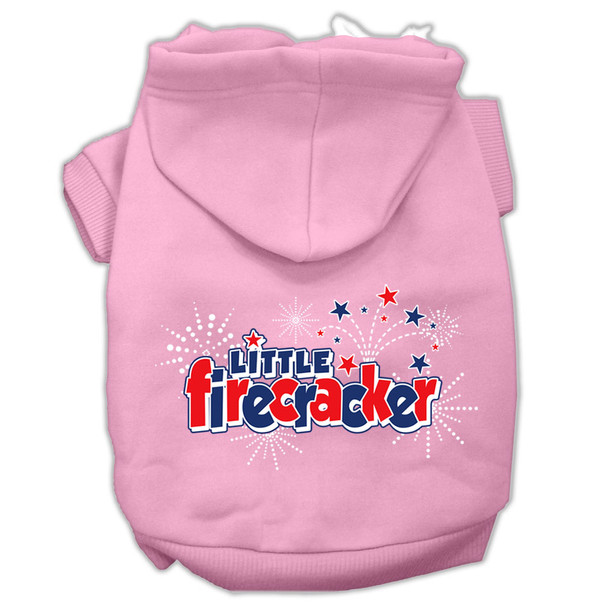 Little Firecracker Screen Print Pet Hoodies - Light Pink