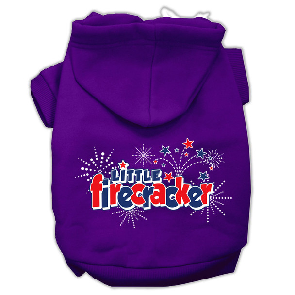 Little Firecracker Screen Print Pet Hoodies - Purple