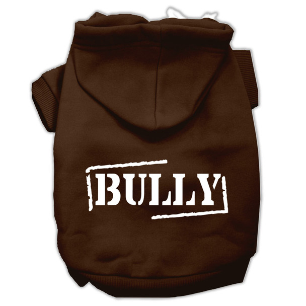 Bully Screen Printed Pet Hoodies - Brown